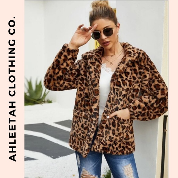 ZAHARA Leopard Open Front Jacket Teddy Coat - Picture 6 of 7